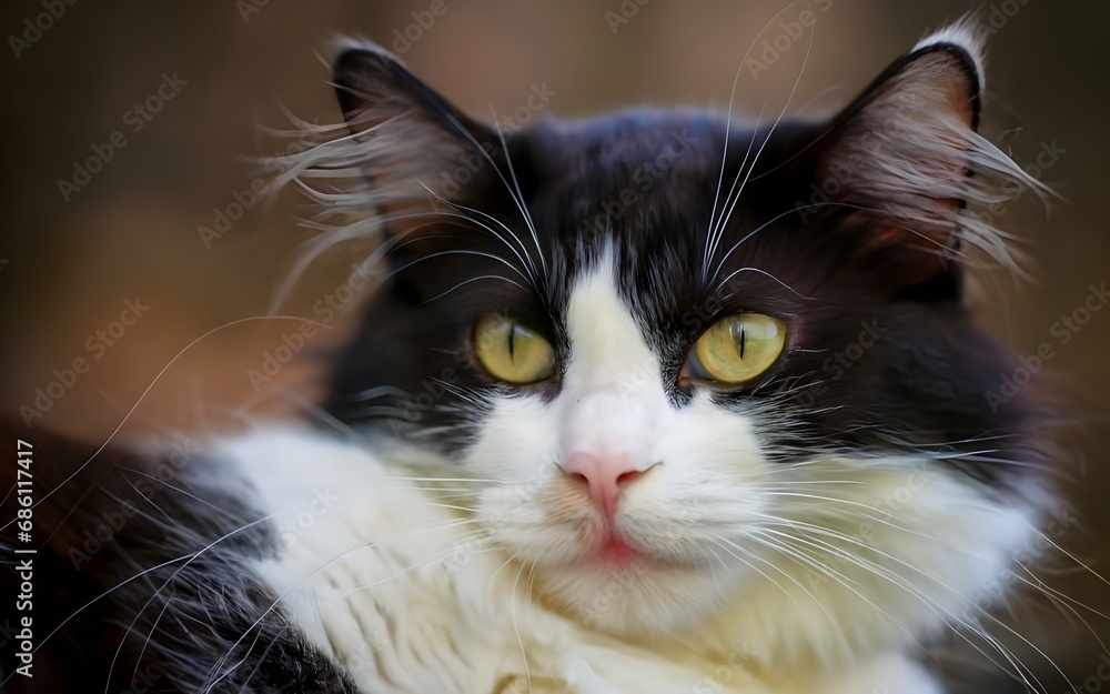 Cat black and white ai generative Cat black and white ai generative