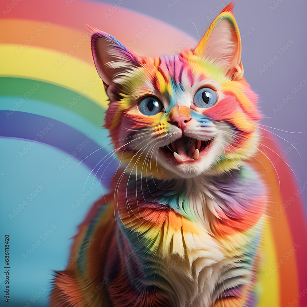 Fototapeta premium a colorful cat