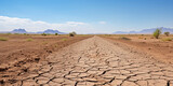 Vast desert landscape, the cracked soil testament to the harsh, arid climate