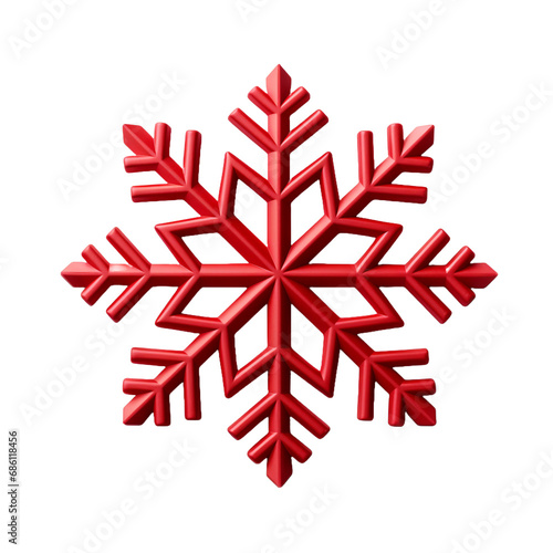 3d Icon Of Christmas Snowflake isolated on transparent background
