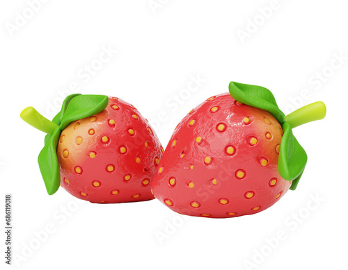 Strawberry nature fruit fresh nature 3d illustration