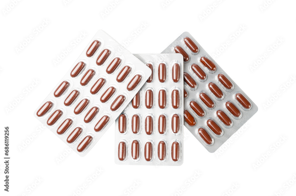 Cranberry Capsules, Garlic Extract Pills, Herbal Capsules Isolated, Analgesic Aluminum Blister, Painkiller Drugs