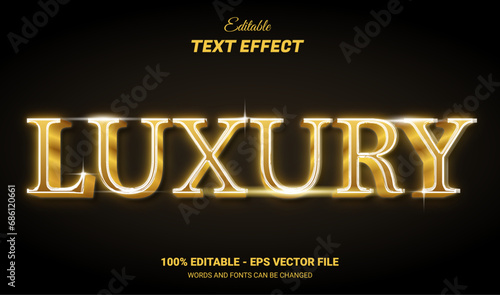 Luxury golden editable 3d text effect style