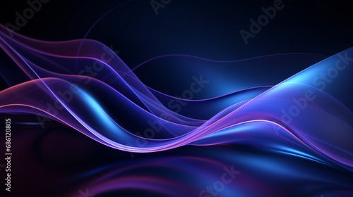 Abstract dynamic violet and blue waves