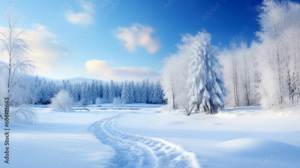 The winter landscape is a serene beauty. The winter landscape is a serene beauty.