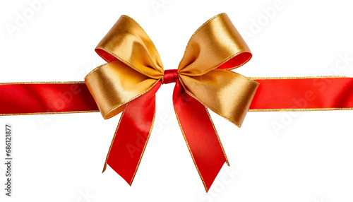 red bow isolated on white, transparent background