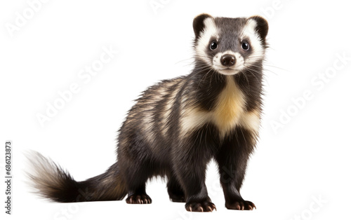 Steppe Polecat Fierce Forager Isolated on a Transparent Background PNG