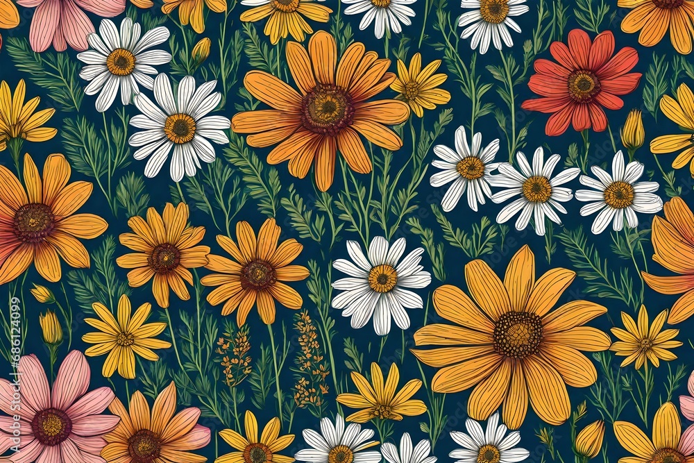 seamless pattern with flowers seamless pattern with flowers