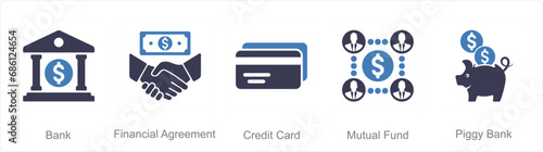 A set of 5 Finance icons as increase revenue, growth, budget