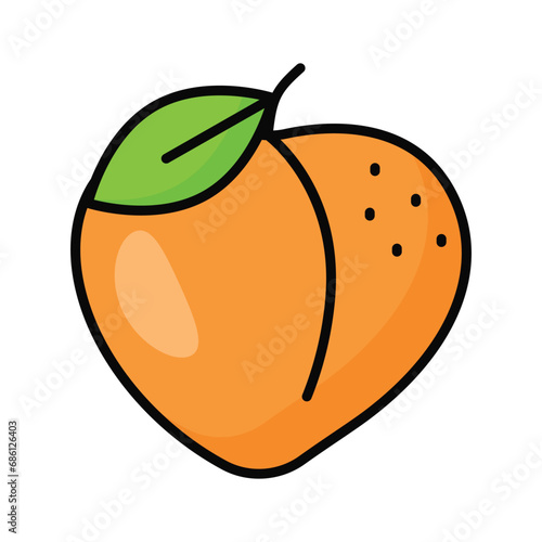 High quality icon of peach  delicious peach vector design  healthy food
