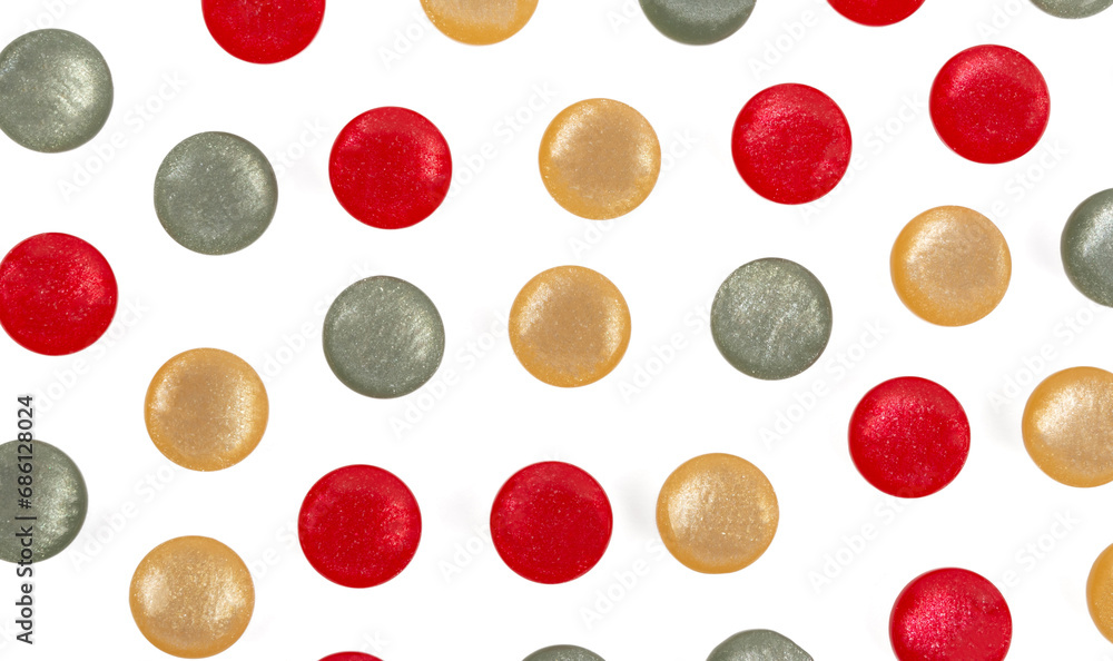 Plastic round multi-colored buttons on a white background Plastic round multi-colored buttons on a white background