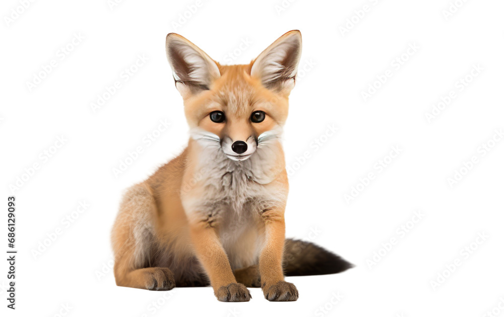 Kit Brown Fox Isolated on a Transparent Background PNG