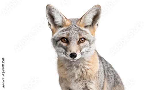 Gray Fox Jungle Clever Animal Isolated on a Transparent Background PNG