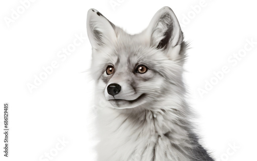 Marble Fox captivating Fur Beauty Isolated on a Transparent Background PNG photo