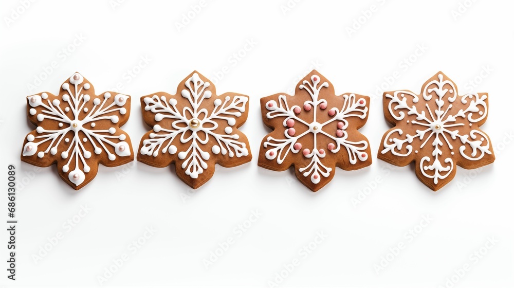 Fototapeta premium Image of Christmas cookies on a white background.