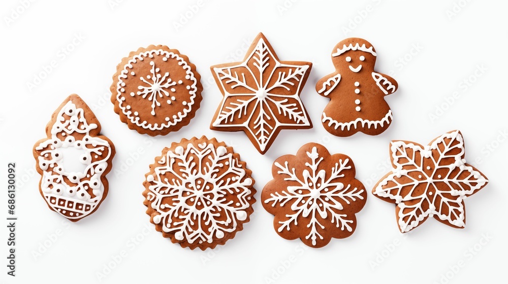 Image of Christmas cookies on a white background. Image of Christmas cookies on a white background.
