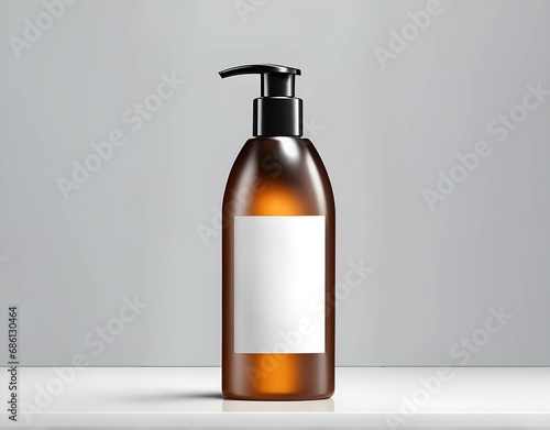 bottle of shampoo. shower gel bottle mockup photo