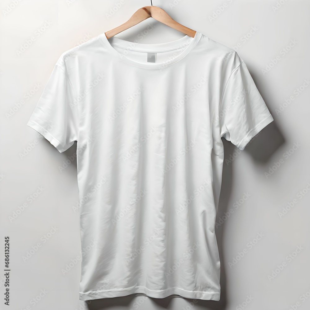 A white t-shirt with a blank background A white t-shirt with a blank background