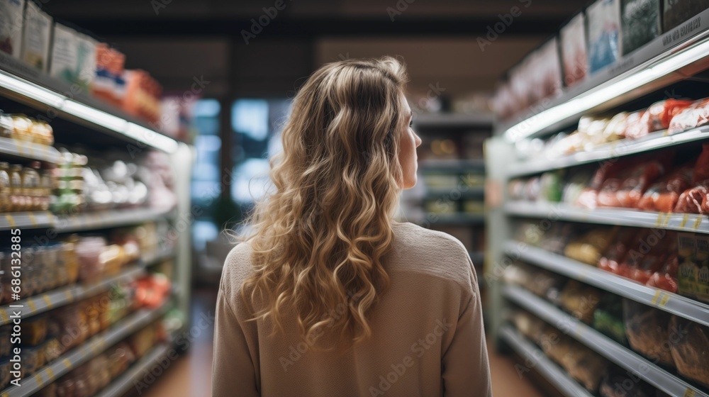Image of a woman in a grocery store.