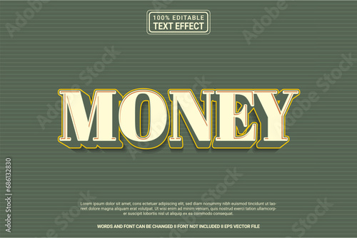 Editable text effect Money 3d cartoon template style modren premium vector