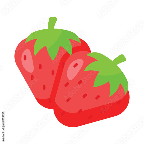 Take a look at this beautifully designed icon of strawberry, modern design style