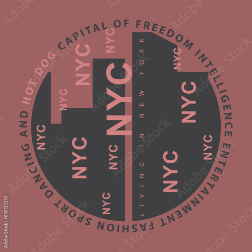 New York City typography, t-shirt graphics, vectors ,print