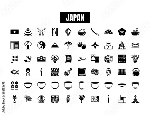 japan icon set