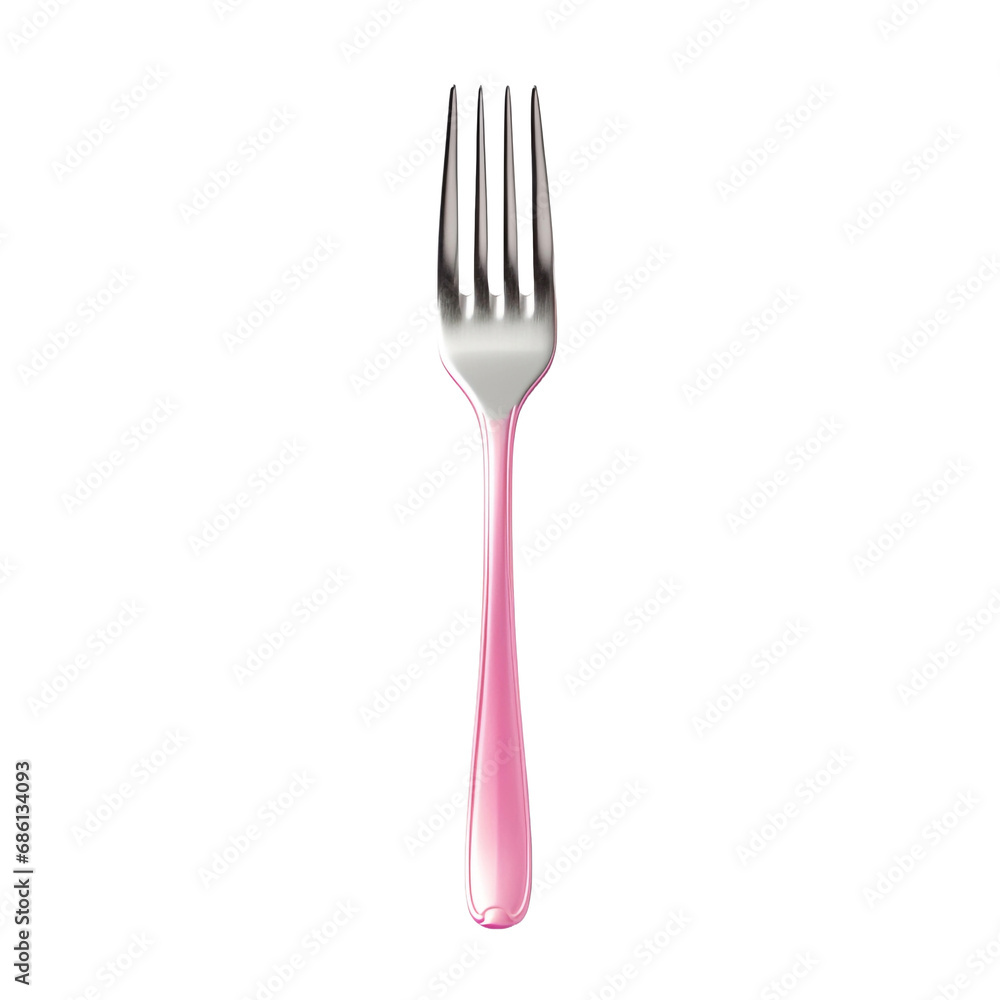 A fork with a pink border isolated on transparent background A fork with a pink border isolated on transparent background