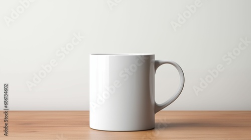 Image of a plain white ceramic mug.