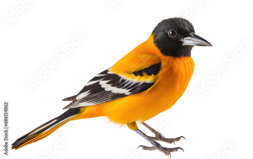 Baltimore Oriole Master Nest Weaver Isolated on a Transparent Background PNG. © Haider
