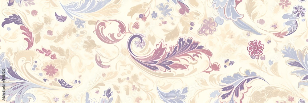 Paisley pattern in pastel colors | generative AI Paisley pattern in pastel colors | generative AI