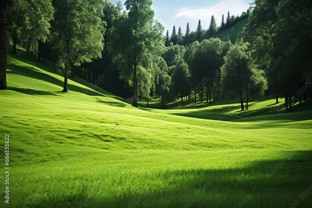 Lush Green Grass Meadow Background