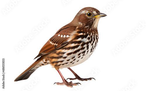 Fox Sparrow Subtle Forest Floor Forager Isolated on a Transparent Background PNG. © Haider