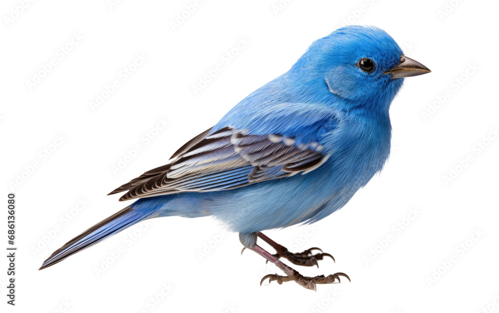 Indigo Bunting Vibrant Woodland Songster Isolated on a Transparent Background PNG. - obrazy, fototapety, plakaty 