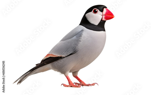 Java Sparrow Elegant Cagebird Beauty Isolated on a Transparent Background PNG. © Haider