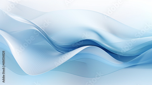 Abstract soft white and blue dynamic wavy