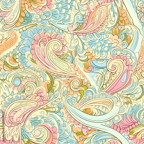 Paisley pattern in pastel colors | generative AI