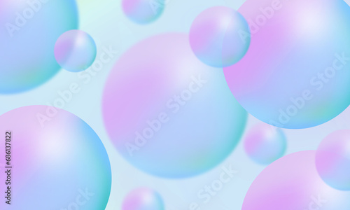 Abstract Soft light blue green purple bokeh circle background with curve pattern wave graphics gradient pastel color for illustration wallpaper banner website digital presentation template background