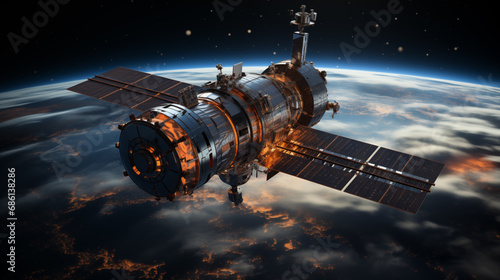 Satellite in space. 3d render. © D-Stock Photo
