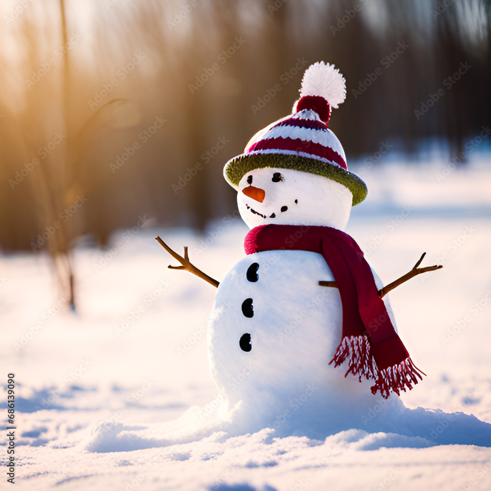 Obraz premium snowman Generative AI