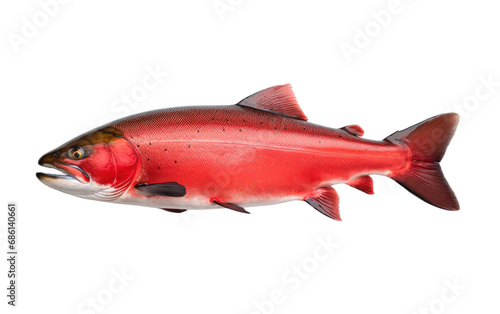 Sockeye Salmon Determined Breeder Isolated on a Transparent Background PNG. photo