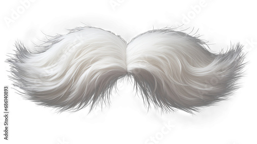 White moustache. Isolated on Transparent background. 
