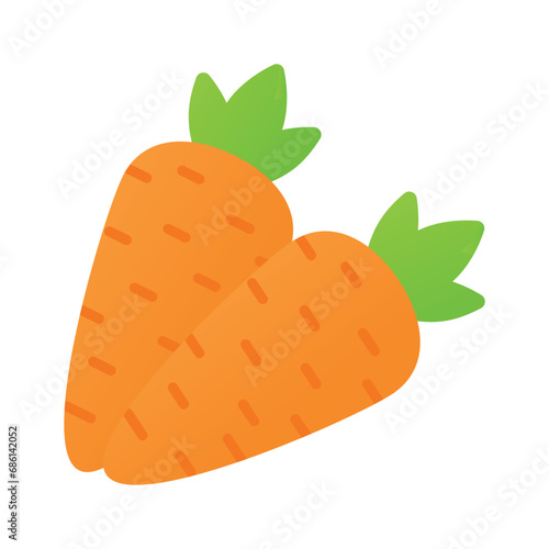 Add a pop of farm fresh vibrancy to your designs with our Carrot Icon. Premium carrots Vector