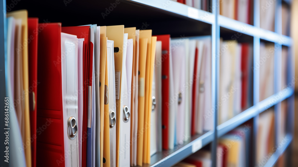 Row of colored office ring binders and isolated black binder for A4 paper sheet, Document or file management. Row of colored office ring binders and isolated black binder for A4 paper sheet, Document or file management.