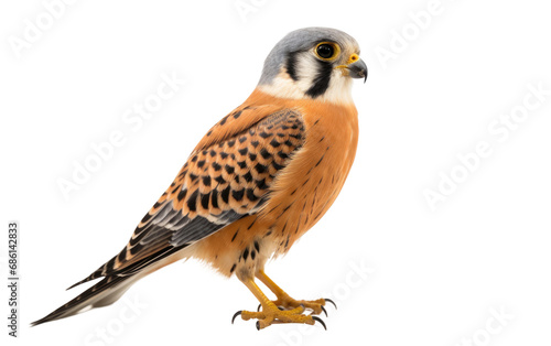 American Kestrel Falcon Small Predator Raptor Isolated on a Transparent Background PNG. © Haider