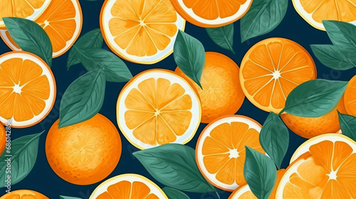 Colorful seamless pattern of Oranges