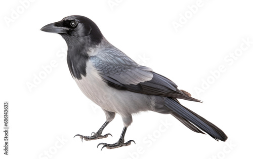 Gray Crow Urban opportunist Isolated on a Transparent Background PNG. photo