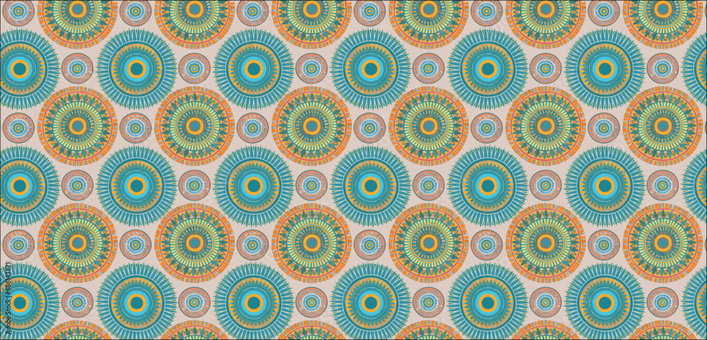 Hand drawn abstract seamless pattern, ethnic background, african style - great for textiles, banners, wallpapers