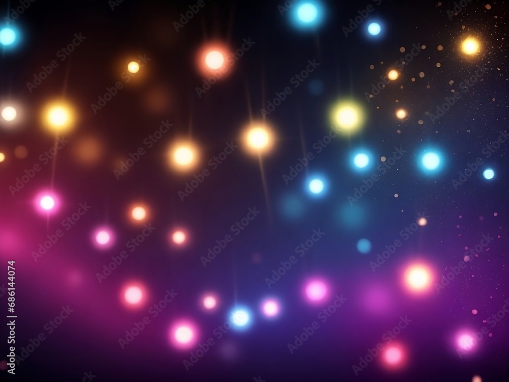 Christmas lights shine particles bokeh on navy blue background. Holiday concept. Abstract background with Dark blue and gold particle. Christmas lights shine particles bokeh on navy blue background. Holiday concept. Abstract background with Dark blue and gold particle.