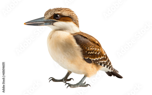 Laughing Kookaburra Bird Australian woodland performer Isolated on a Transparent Background PNG.